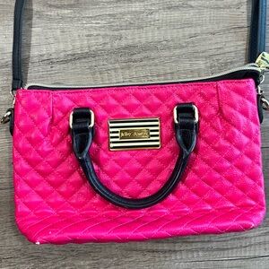 Betsey Johnson Pink Quilted Crossbody Bag